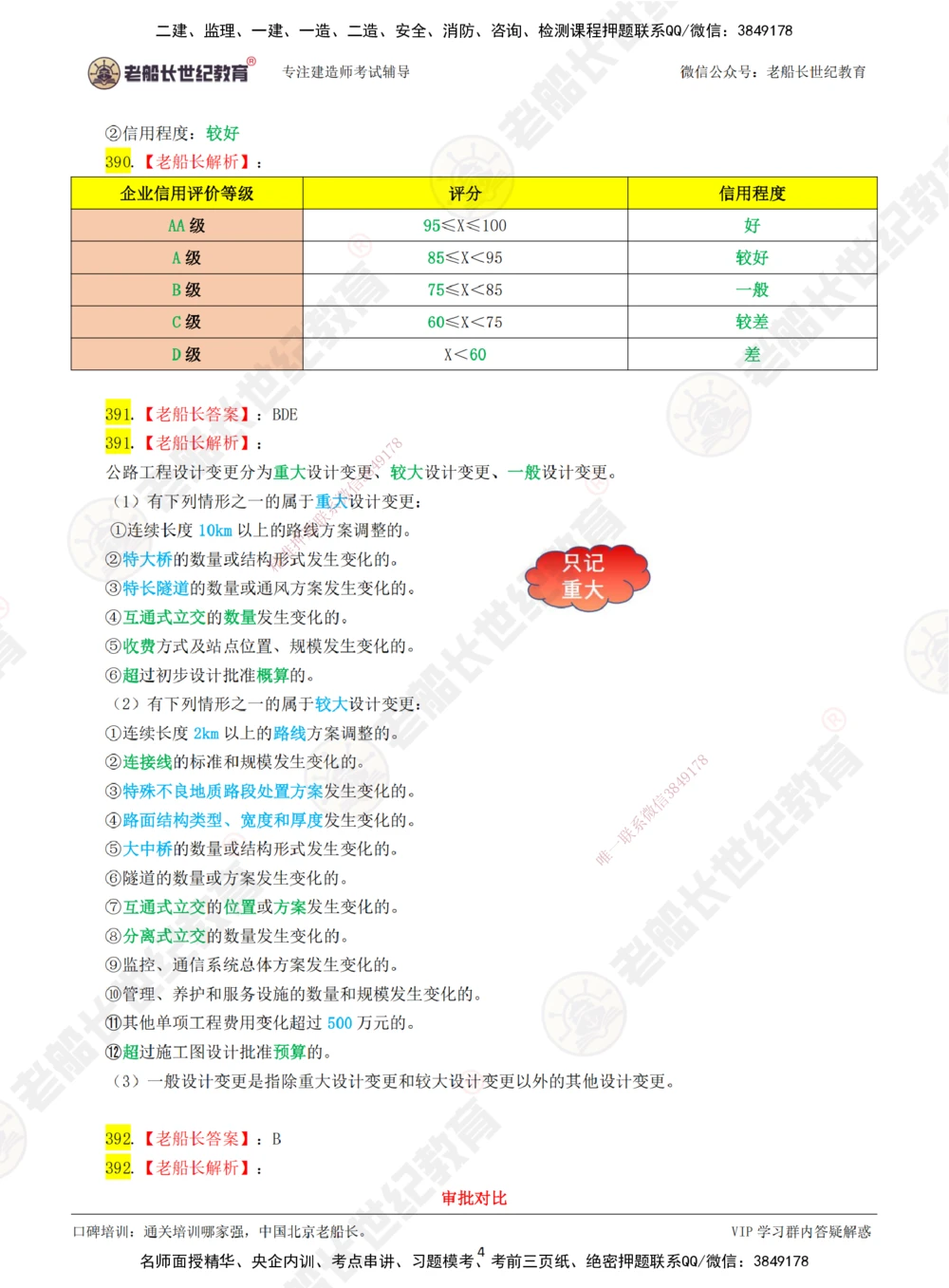 07老船长一建公路&mdash;&mdash;点题强化直播07-答案_2026年一级建造师_2026年一建公路_2025年一建公路SVIP_04-冲刺串讲✿考点强化✿小灶集训_21-公路《点题强化班》老船长JQ推荐_讲义
