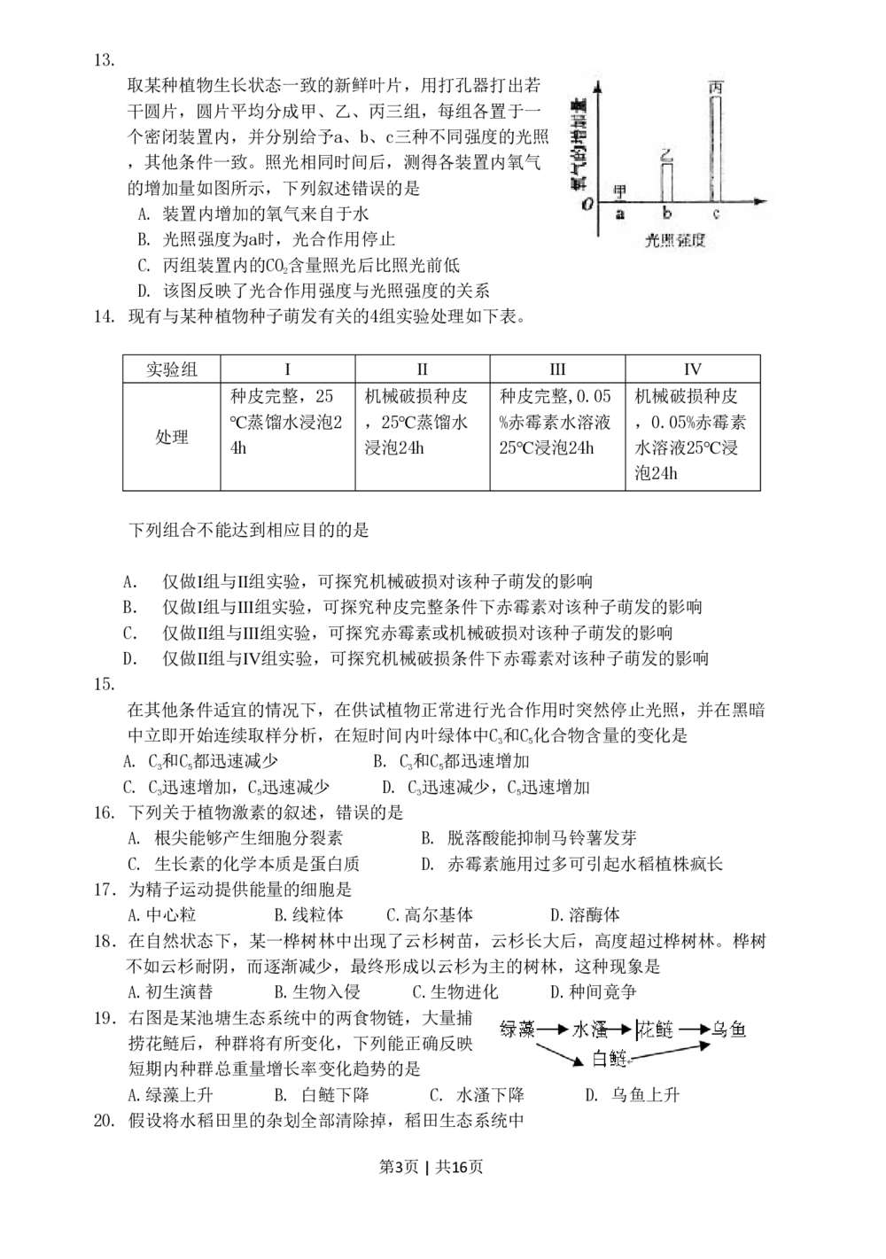2009年高考生物试卷（海南）（解析卷）_生物历年高考真题_新&middot;PDF版2008-2025&middot;高考生物真题_生物（按试卷类型分类）2008-2025_自主命题卷&middot;生物（2008-2025）_海南自主命题&middot;生物（2008-2024）