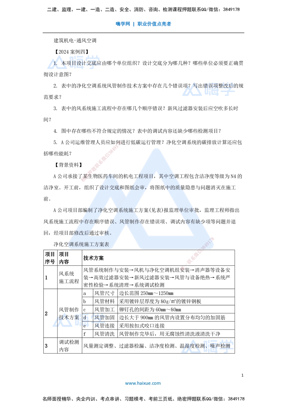 04.2025杨海军-案例母题特训-（03）2024案例四建筑机电-通风空调_2026年一级建造师_2026年一建机电_2025年一建机电SVIP_04-冲刺串讲✿考点强化✿小灶集训_讲义