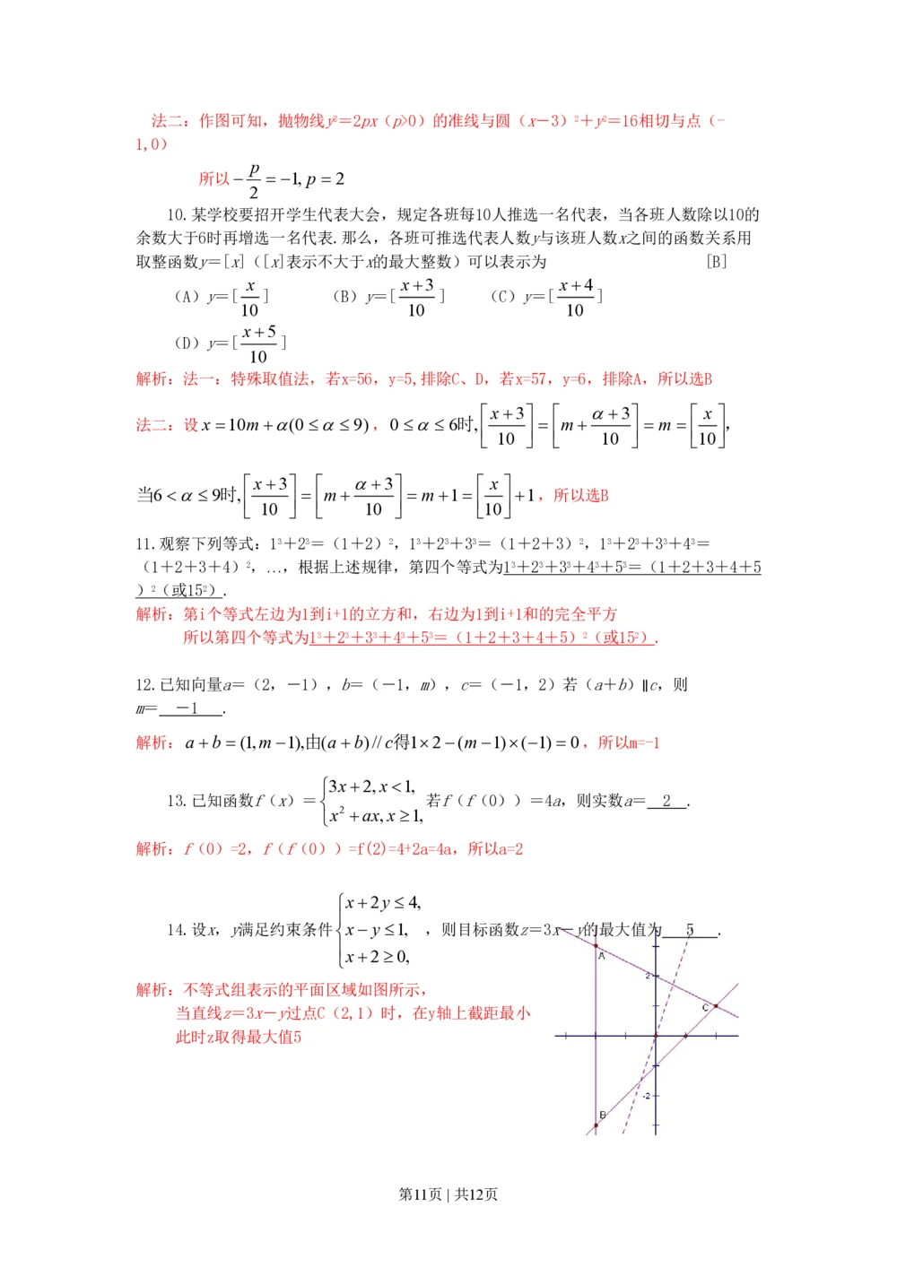 2010年高考数学试卷（文）（陕西）（解析卷）_历年高考真题合集_数学历年高考真题_新&middot;PDF版2008-2025&middot;高考数学真题_数学（按省份分类）2008-2025_2008-2025&middot;（陕西）数学高考真题
