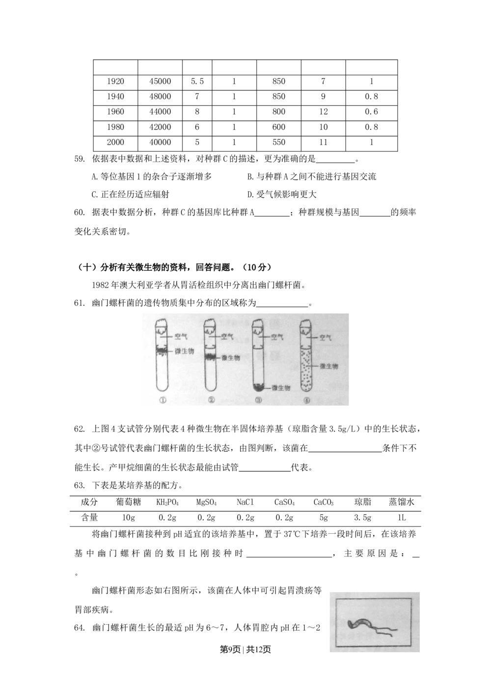 2010年高考生物试卷（上海）（空白卷）_生物历年高考真题_新&middot;Word版2008-2025&middot;高考生物真题_生物（按省份分类）2008-2025_2008-2022&middot;（上海）生物高考真题