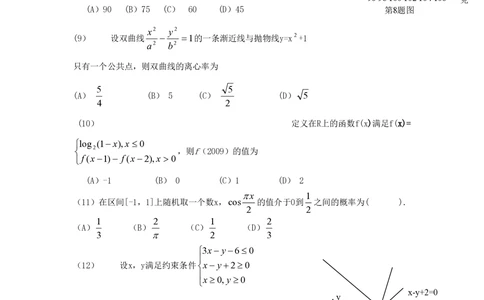 2009年高考数学试卷（理）（山东）（空白卷）_历年高考真题合集_数学历年高考真题_新&middot;PDF版2008-2025&middot;高考数学真题_数学（按年份分类）2008-2025_2009&middot;高考数学真题