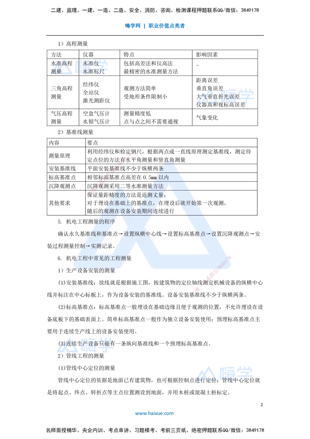 04.2025杨海军-考前拔分速成-（3）测量技术_2026年一级建造师_2026年一建机电_2025年一建机电SVIP_04-冲刺串讲✿考点强化✿小灶集训_33-机电《考前拔分速成》杨海军HX_讲义