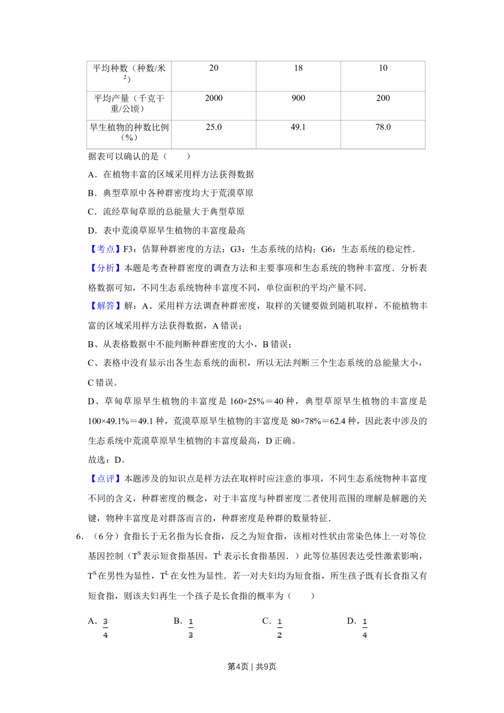 2010年高考生物试卷（天津）（解析卷）_生物历年高考真题_新&middot;Word版2008-2025&middot;高考生物真题_生物（按试卷类型分类）2008-2025_自主命题卷&middot;生物（2008-2025）_天津自主命题&middot;生物（2008-2024）