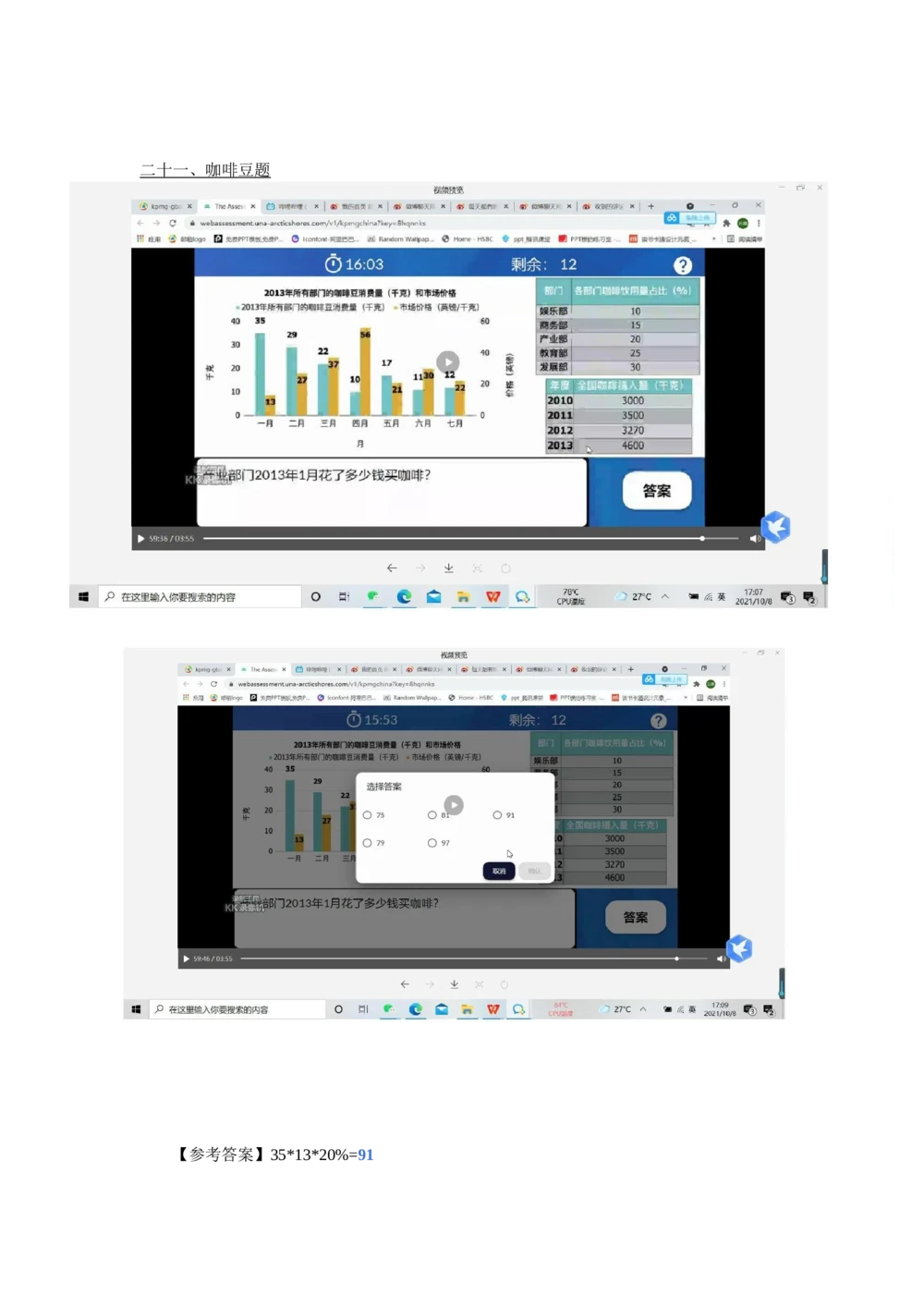 2022图表计算新题_2025春招题库汇总_四大题库2_毕马威KPMG2_2023毕马威