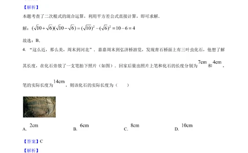2025年河北省中考数学真题（解析卷）_河北省历年中考真题_2.河北数学（08-25）