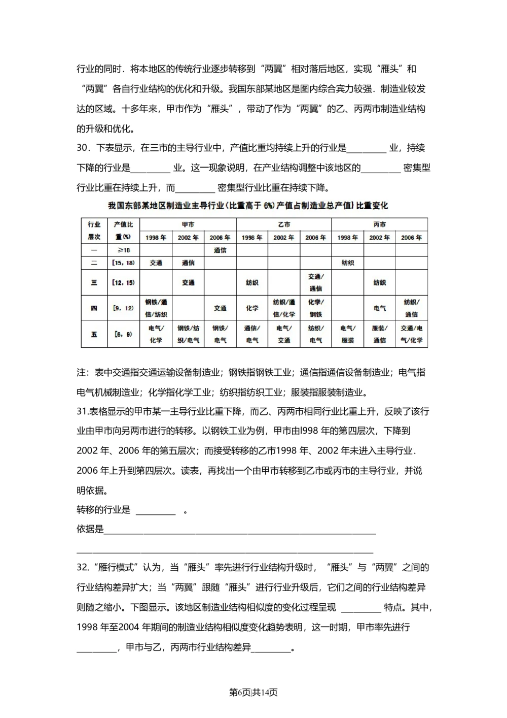2010年高考地理试卷（上海）（空白卷）_地理历年高考真题_新&middot;Word版2008-2025&middot;高考地理真题_地理（按年份分类）2008-2025_2010&middot;地理高考真题
