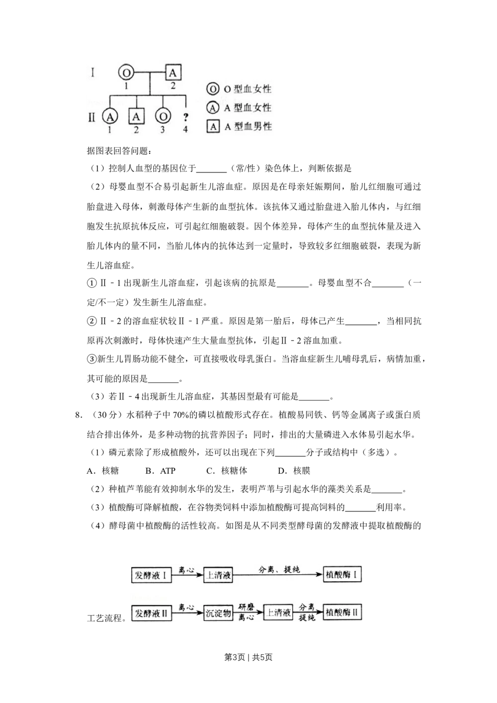 2009年高考生物试卷（天津）（空白卷）_生物历年高考真题_新&middot;Word版2008-2025&middot;高考生物真题_生物（按试卷类型分类）2008-2025_自主命题卷&middot;生物（2008-2025）_天津自主命题&middot;生物（2008-2024）