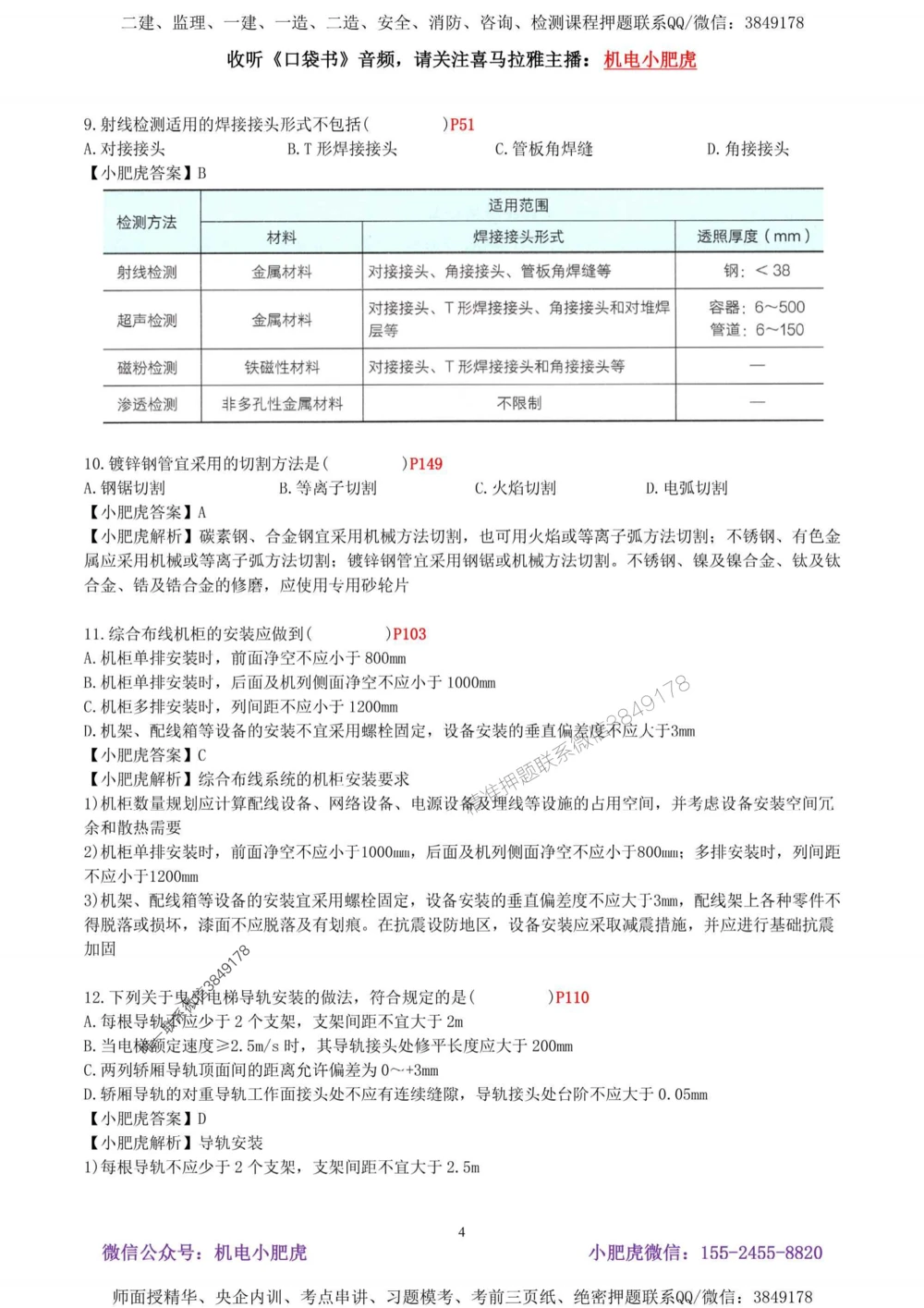 02-考前自测卷（二）答案_1_2026年一级建造师_2026年一建机电_2025年一建机电SVIP_04-冲刺串讲✿考点强化✿小灶集训_17-机电《案例百题斩》小肥虎SMR_考前测试卷