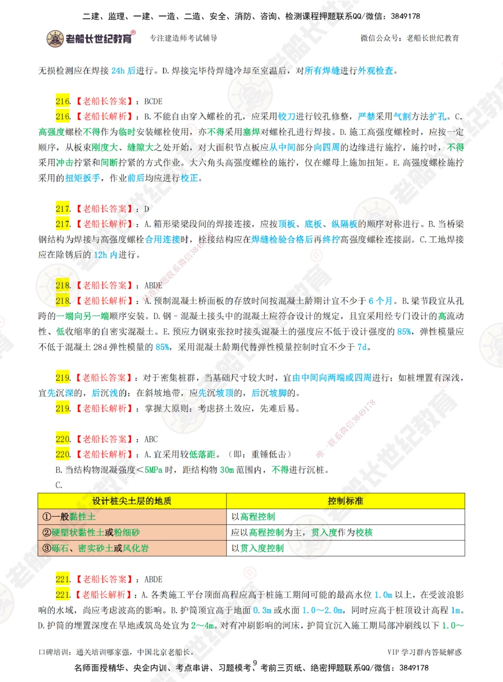 04老船长一建公路&mdash;&mdash;点题强化直播04-答案_2026年一级建造师_2026年一建公路_2025年一建公路SVIP_04-冲刺串讲✿考点强化✿小灶集训_21-公路《点题强化班》老船长JQ推荐_讲义