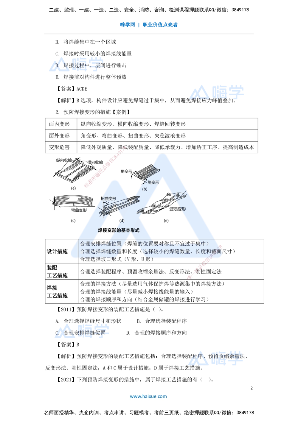 08.2025杨海军-3D实景通关-（7）焊接技术-焊接应力与焊接变形和焊接质量检验_2026年一级建造师_2026年一建机电_2025年一建机电SVIP_02-基础精讲✿高端面授✿深度强化_讲义