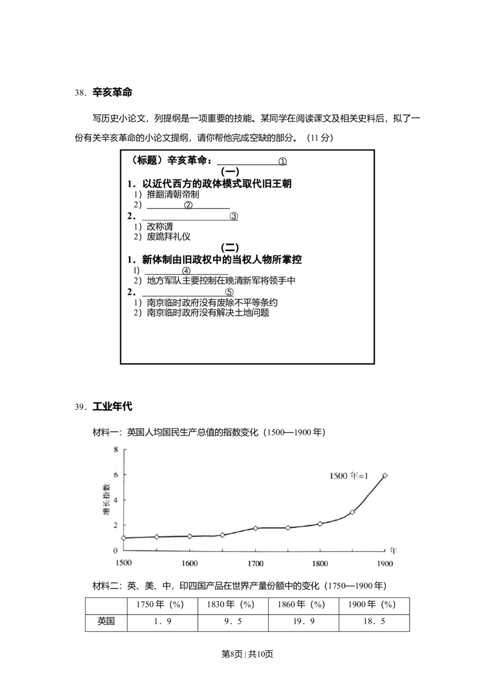 2011年高考历史试卷（上海）（空白卷）_历史历年高考真题_新&middot;Word版2008-2025&middot;高考历史真题_历史（按年份分类）2008-2025_2011&middot;历史高考真题