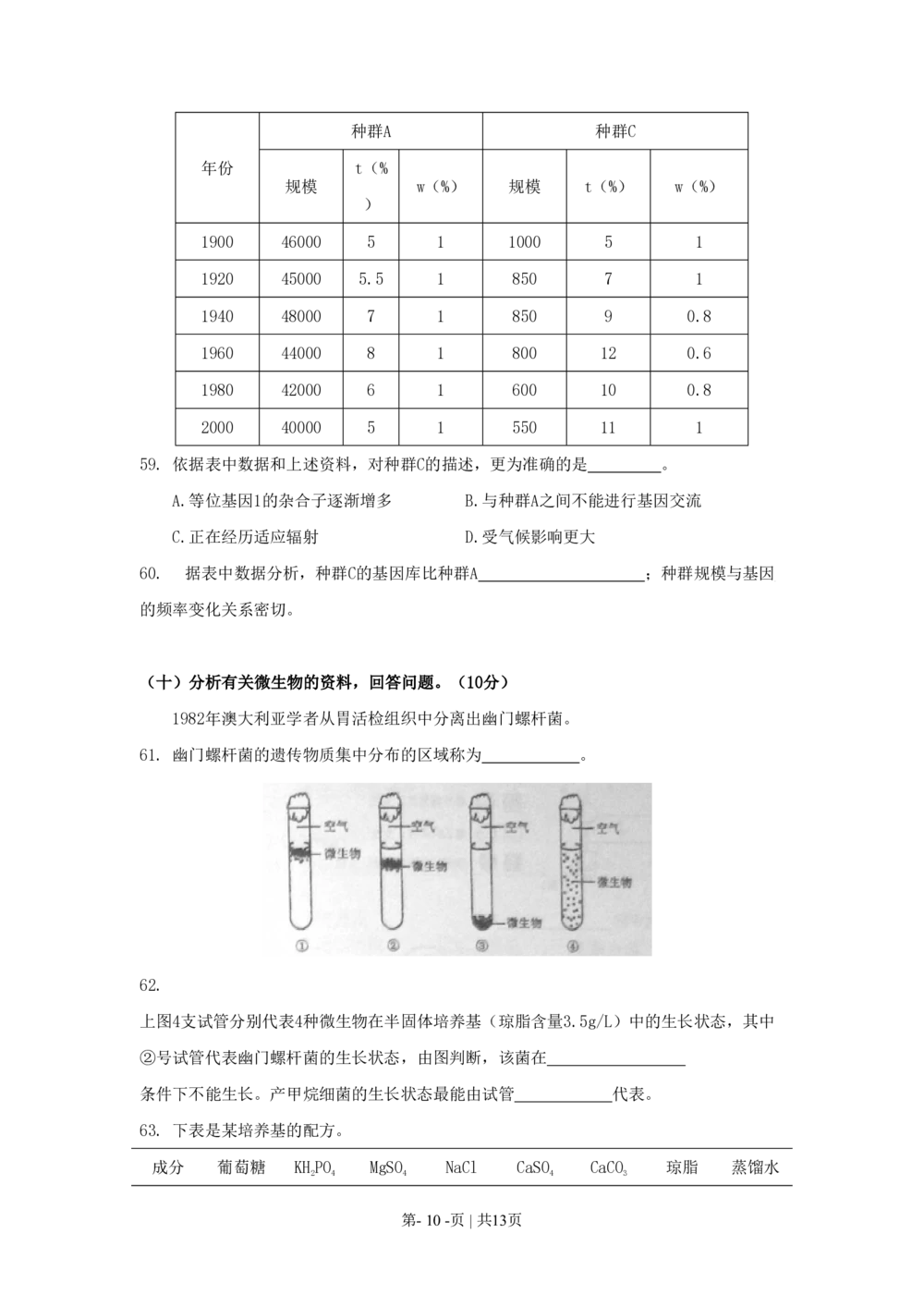 2010年高考生物试卷（上海）（空白卷）_生物历年高考真题_新&middot;PDF版2008-2025&middot;高考生物真题_生物（按年份分类）2008-2025_2010&middot;高考生物真题