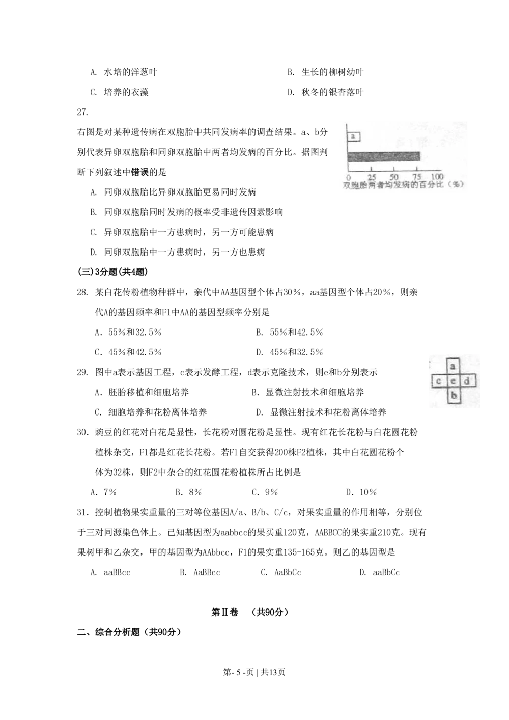 2010年高考生物试卷（上海）（空白卷）_生物历年高考真题_新&middot;PDF版2008-2025&middot;高考生物真题_生物（按年份分类）2008-2025_2010&middot;高考生物真题
