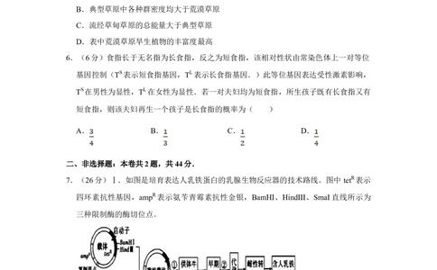 2010年高考生物试卷（天津）（空白卷）_生物历年高考真题_新&middot;Word版2008-2025&middot;高考生物真题_生物（按试卷类型分类）2008-2025_自主命题卷&middot;生物（2008-2025）_天津自主命题&middot;生物（2008-2024）