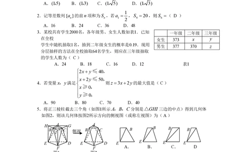 2008年高考数学试卷（理）（广东）（空白卷）_历年高考真题合集_数学历年高考真题_新&middot;PDF版2008-2025&middot;高考数学真题_数学（按省份分类）2008-2025_2008-2025&middot;（广东）数学高考真题