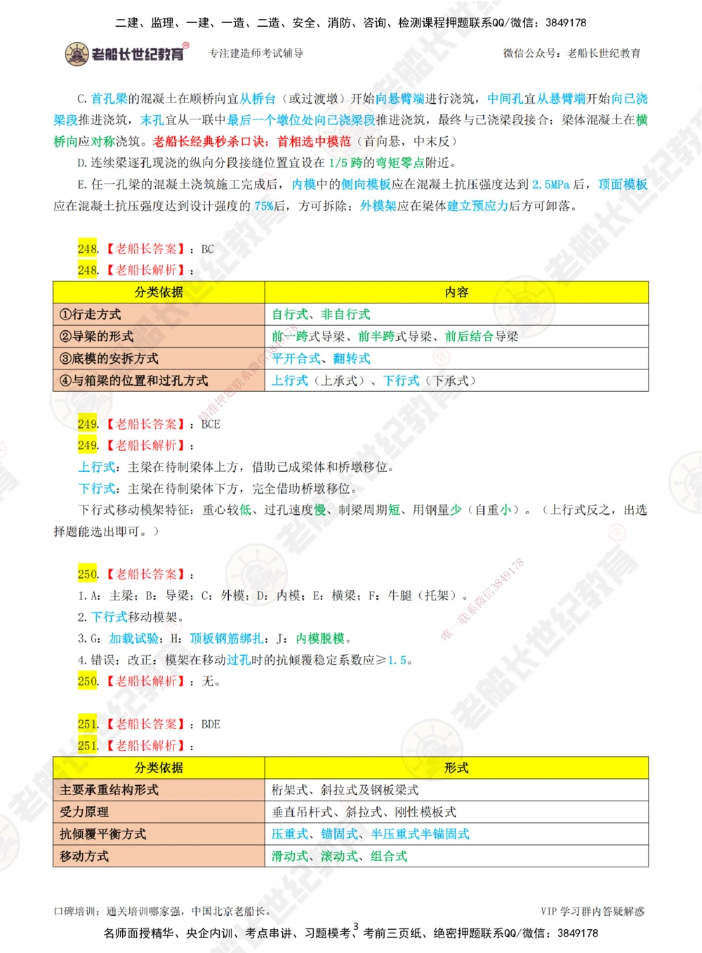 05老船长一建公路&mdash;&mdash;点题强化直播05-答案_2026年一级建造师_2026年一建公路_2025年一建公路SVIP_04-冲刺串讲✿考点强化✿小灶集训_21-公路《点题强化班》老船长JQ推荐_讲义