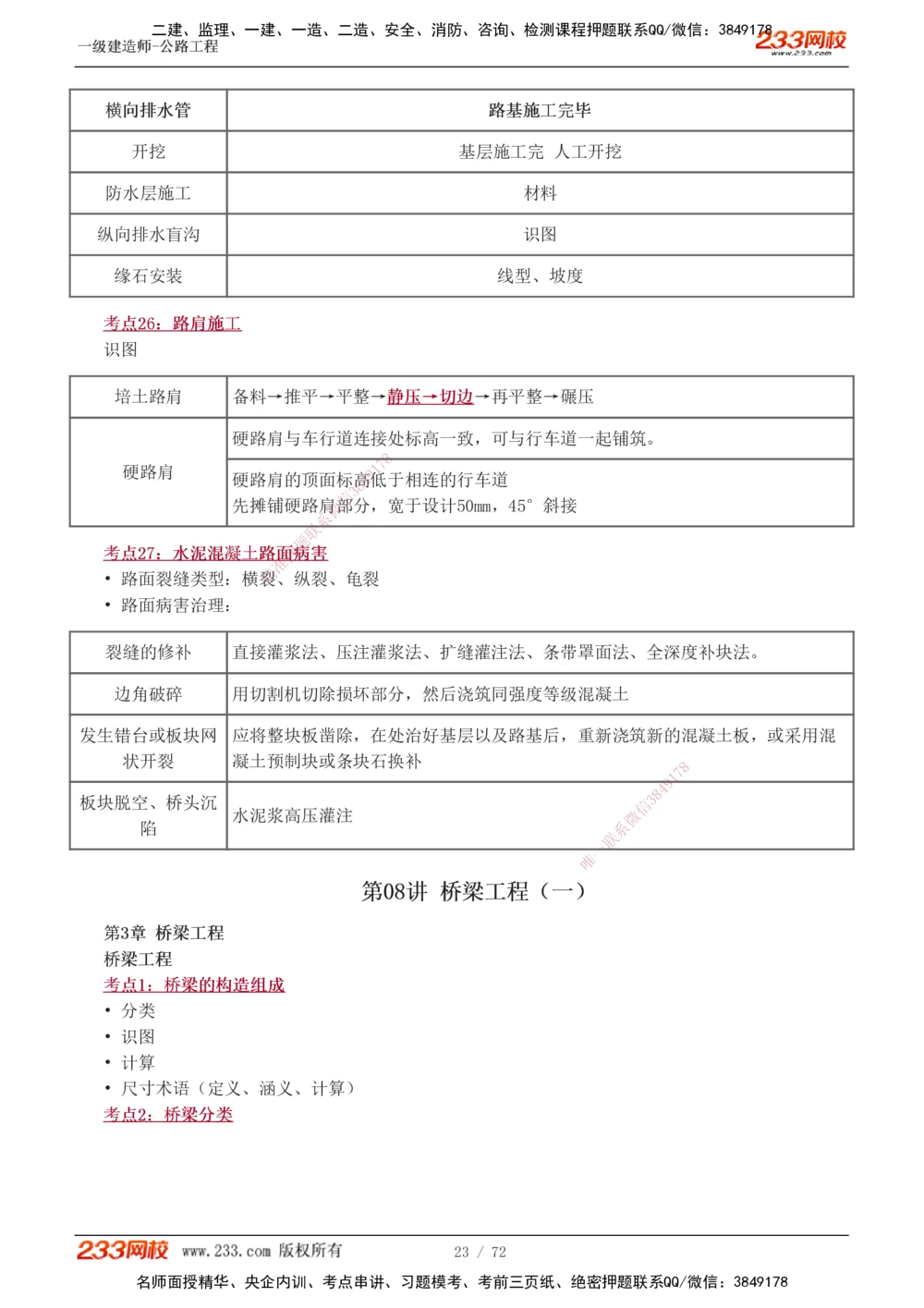 1-15_2026年一级建造师_2026年一建公路_2025年一建公路SVIP_04-冲刺串讲✿考点强化✿小灶集训_20-公路《高频考点班》安慧233