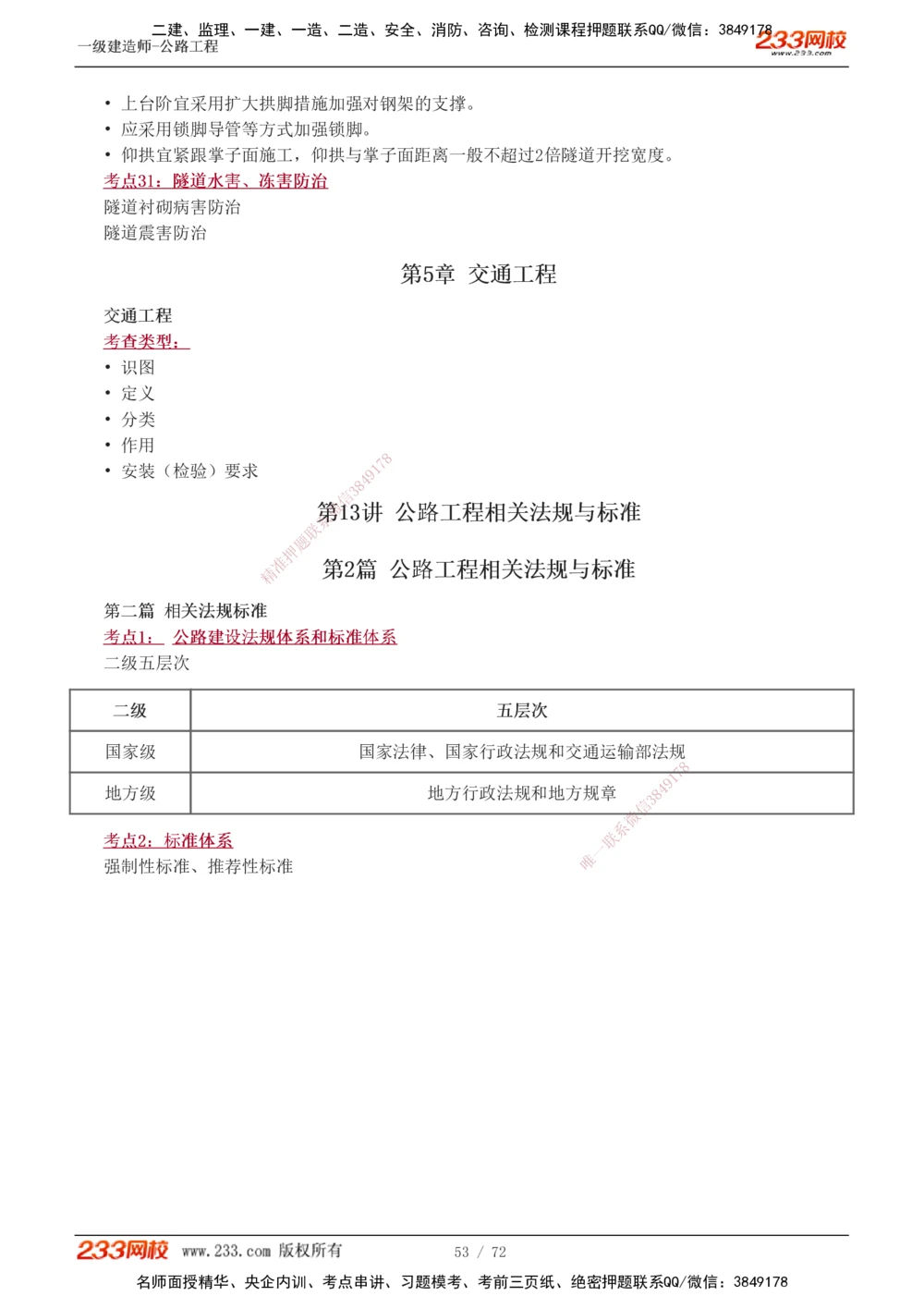 1-15_2026年一级建造师_2026年一建公路_2025年一建公路SVIP_04-冲刺串讲✿考点强化✿小灶集训_20-公路《高频考点班》安慧233