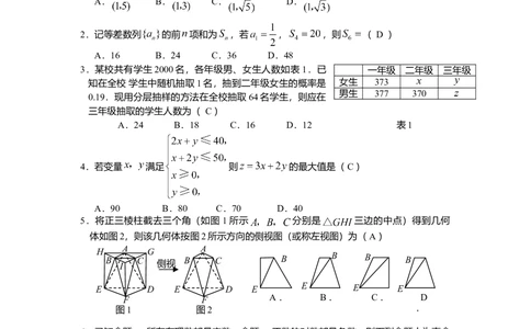 2008年高考数学试卷（理）（广东）（空白卷）_历年高考真题合集_数学历年高考真题_新&middot;Word版2008-2025&middot;高考数学真题_数学（按试卷类型分类）2008-2025_自主命题卷&middot;数学（2008-2025）