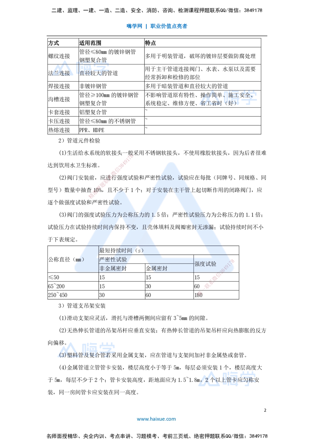 07.2025杨海军-考前拔分速成-（6）建筑给水排水与供暖工程施工技术_2026年一级建造师_2026年一建机电_2025年一建机电SVIP_04-冲刺串讲✿考点强化✿小灶集训_讲义