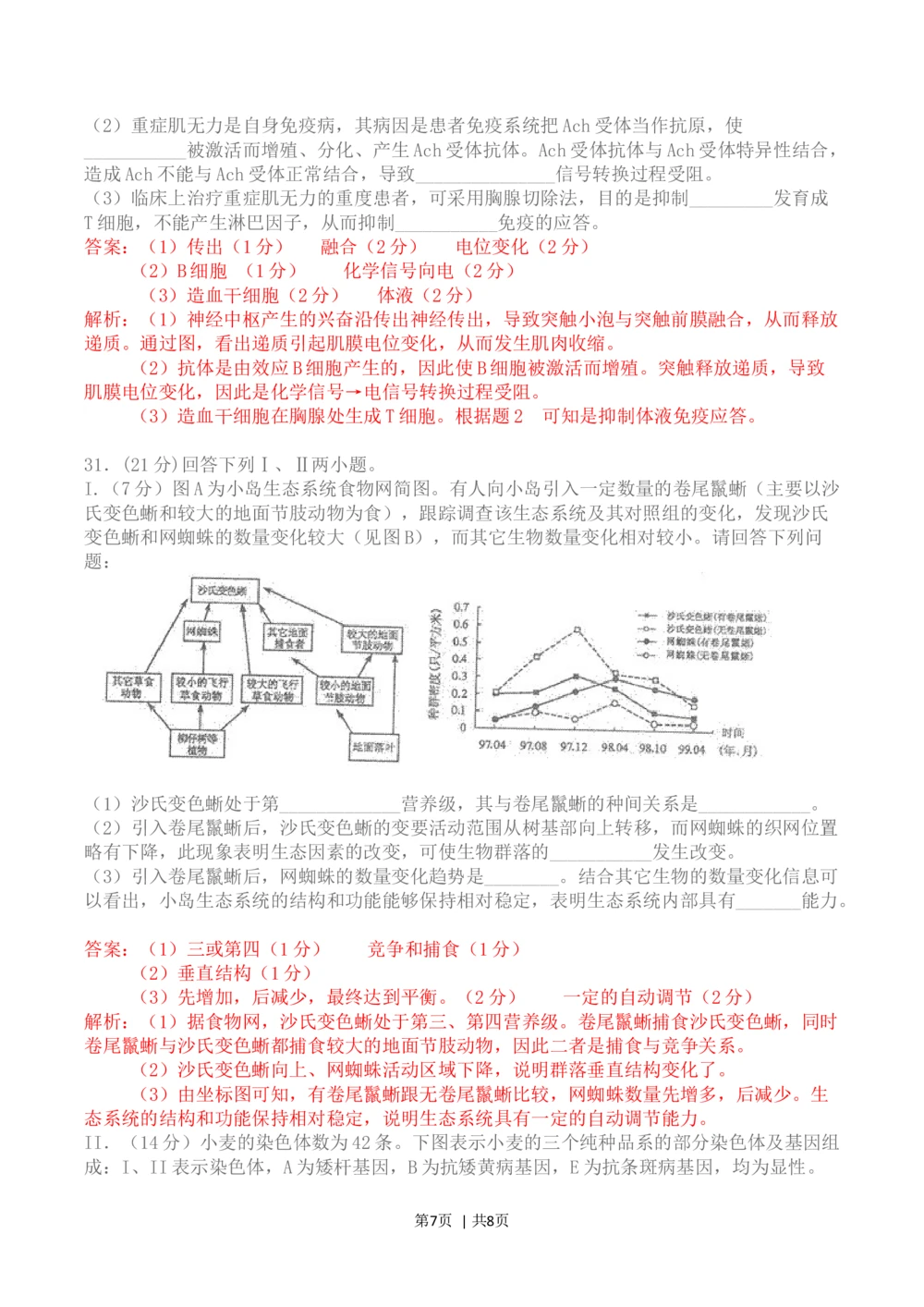 2011年高考生物试卷（四川）（解析卷）_生物历年高考真题_新&middot;Word版2008-2025&middot;高考生物真题_生物（按年份分类）2008-2025_2011&middot;高考生物真题