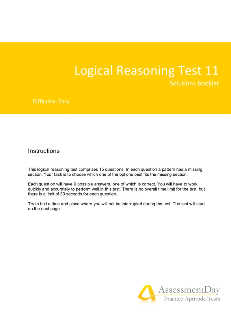 LogicalReasoningTest11-Solutions_2025春招题库汇总_八大题库-1_04八大汇总_信永中和_专业题综合知识-参考_英文题_LogicalReasoningTests