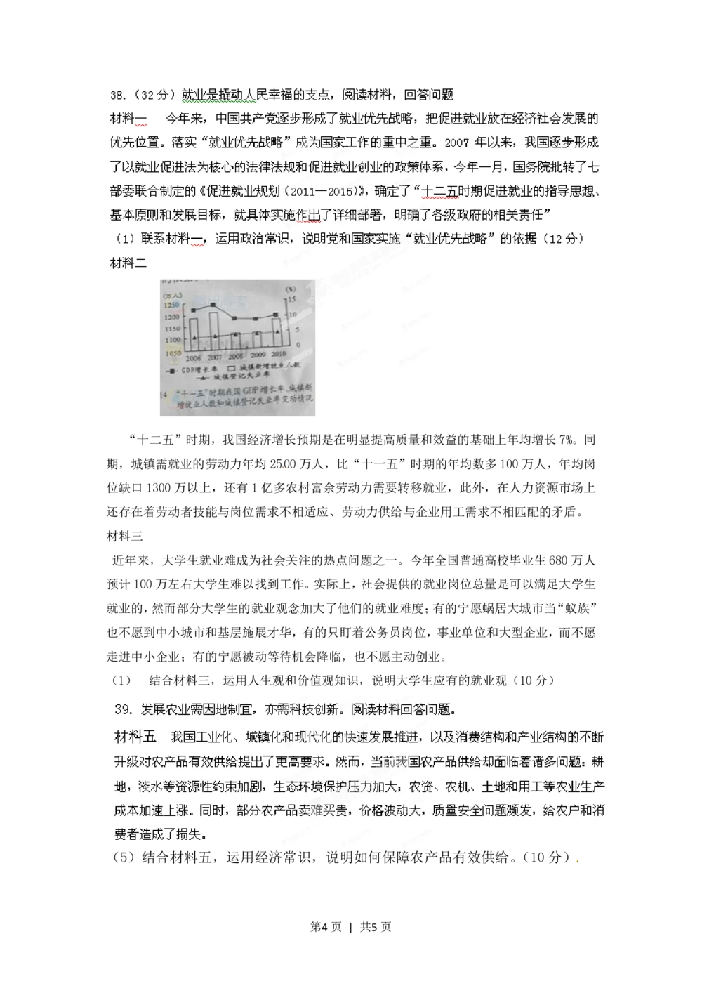 2012年高考政治试卷（四川）（空白卷）_政治历年高考真题_新&middot;PDF版2008-2025&middot;高考政治真题_政治（按年份分类）2008-2025_2012&middot;政治高考真题