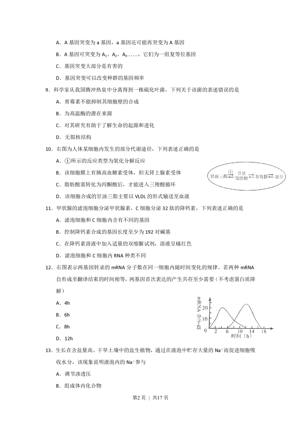 2011年高考生物试卷（上海）（解析卷）_生物历年高考真题_新&middot;PDF版2008-2025&middot;高考生物真题_生物（按年份分类）2008-2025_2011&middot;高考生物真题