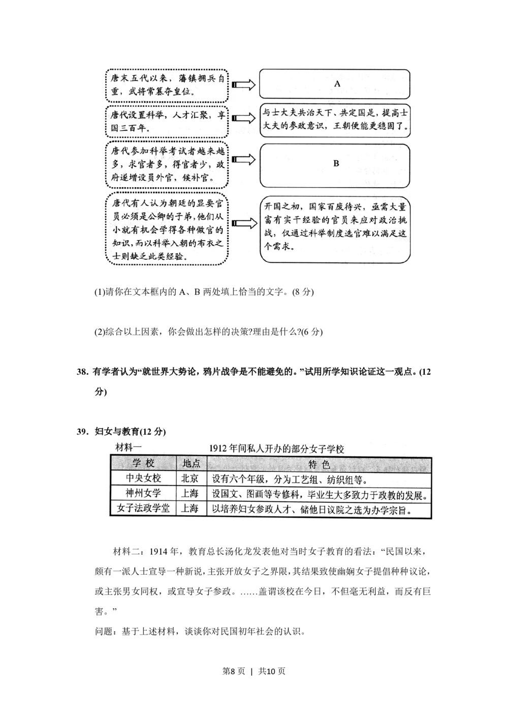 2012年高考历史试卷（上海）（空白卷）_历史历年高考真题_新&middot;PDF版2008-2025&middot;高考历史真题_历史（按试卷类型分类）2008-2025_自主命题卷&middot;历史（2008-2025）