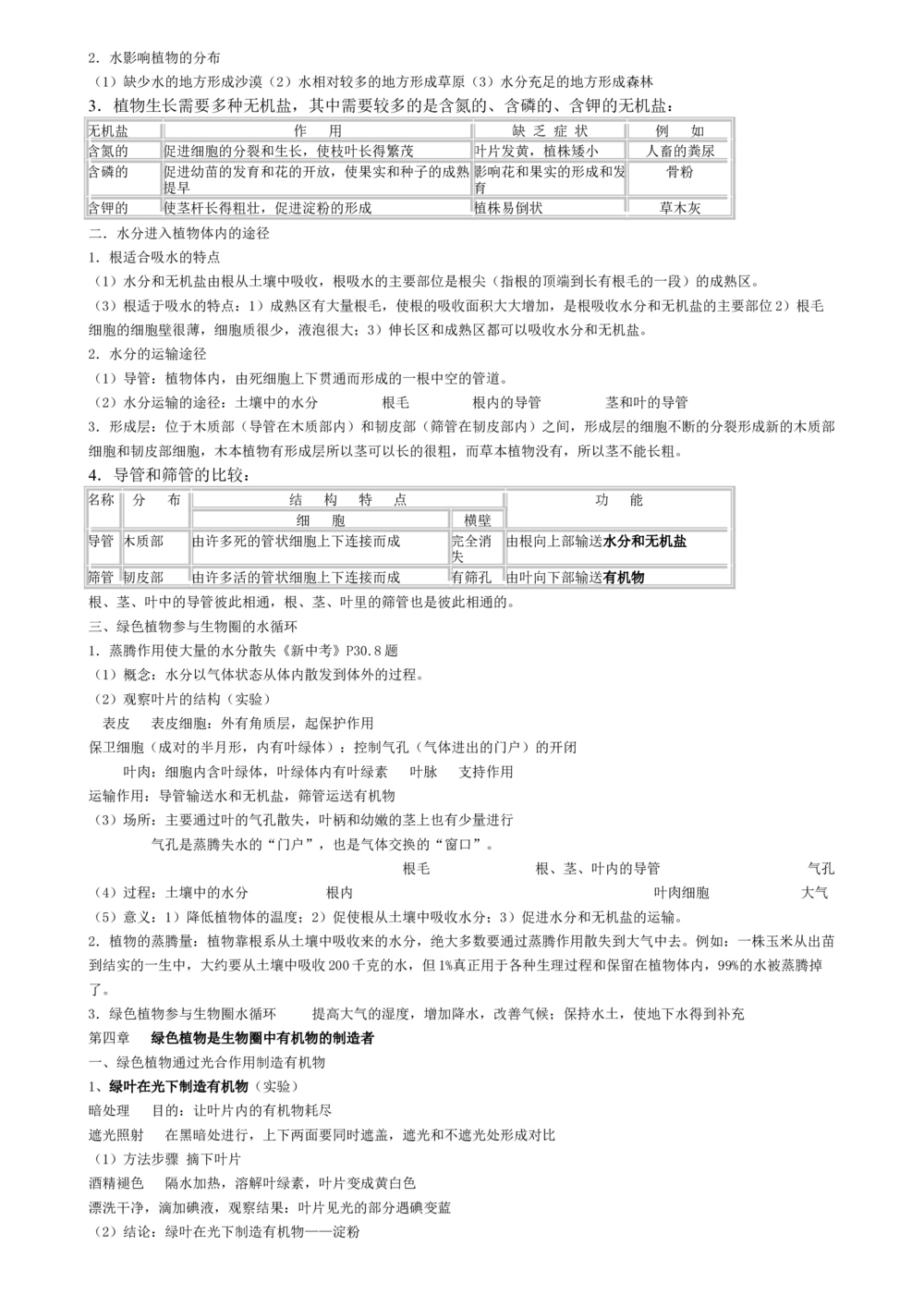 00初中生物知识点归纳汇总_河北省历年中考真题_6.河北生物（22-25）缺23_99