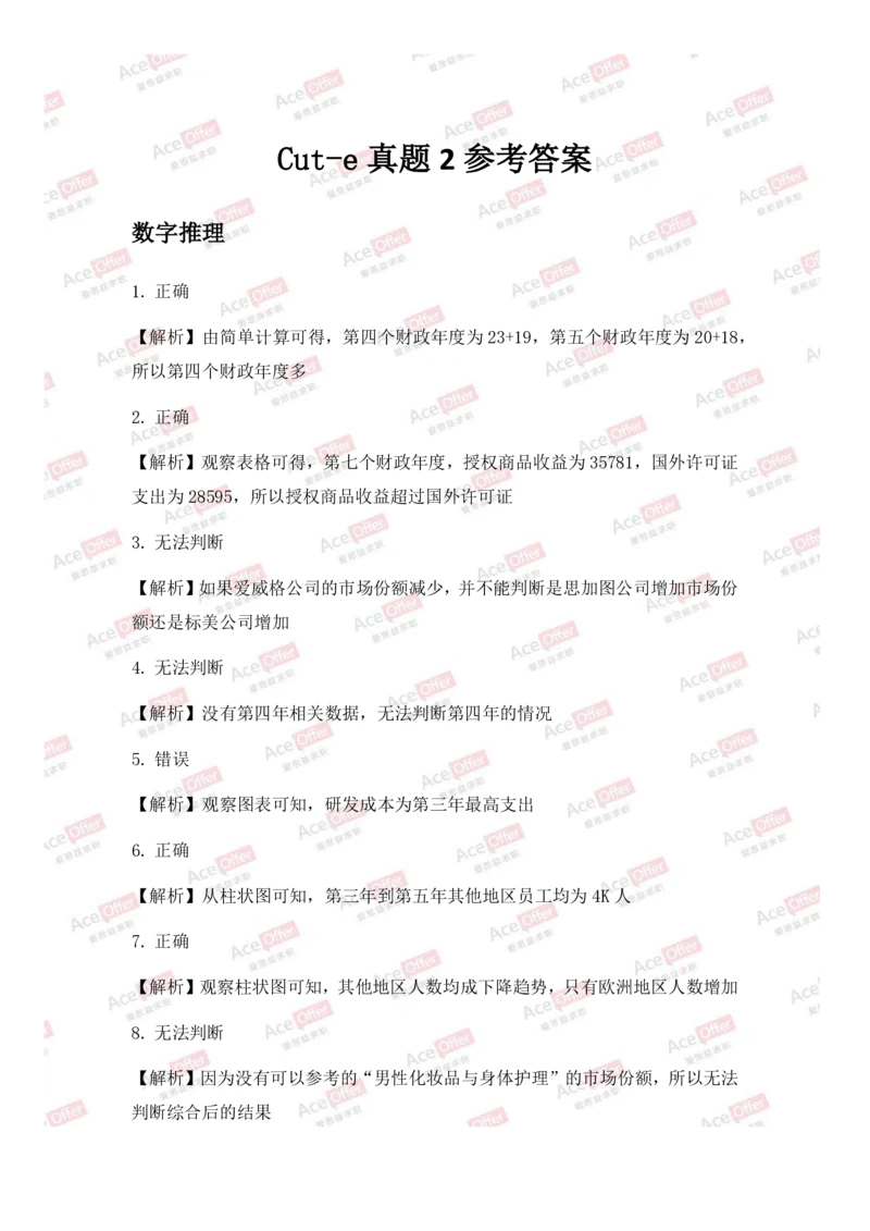 Cut-e真题2参考答案_2025春招题库汇总_快消题库-1_快消汇总_达能_供应链等岗位题库cut-e题库