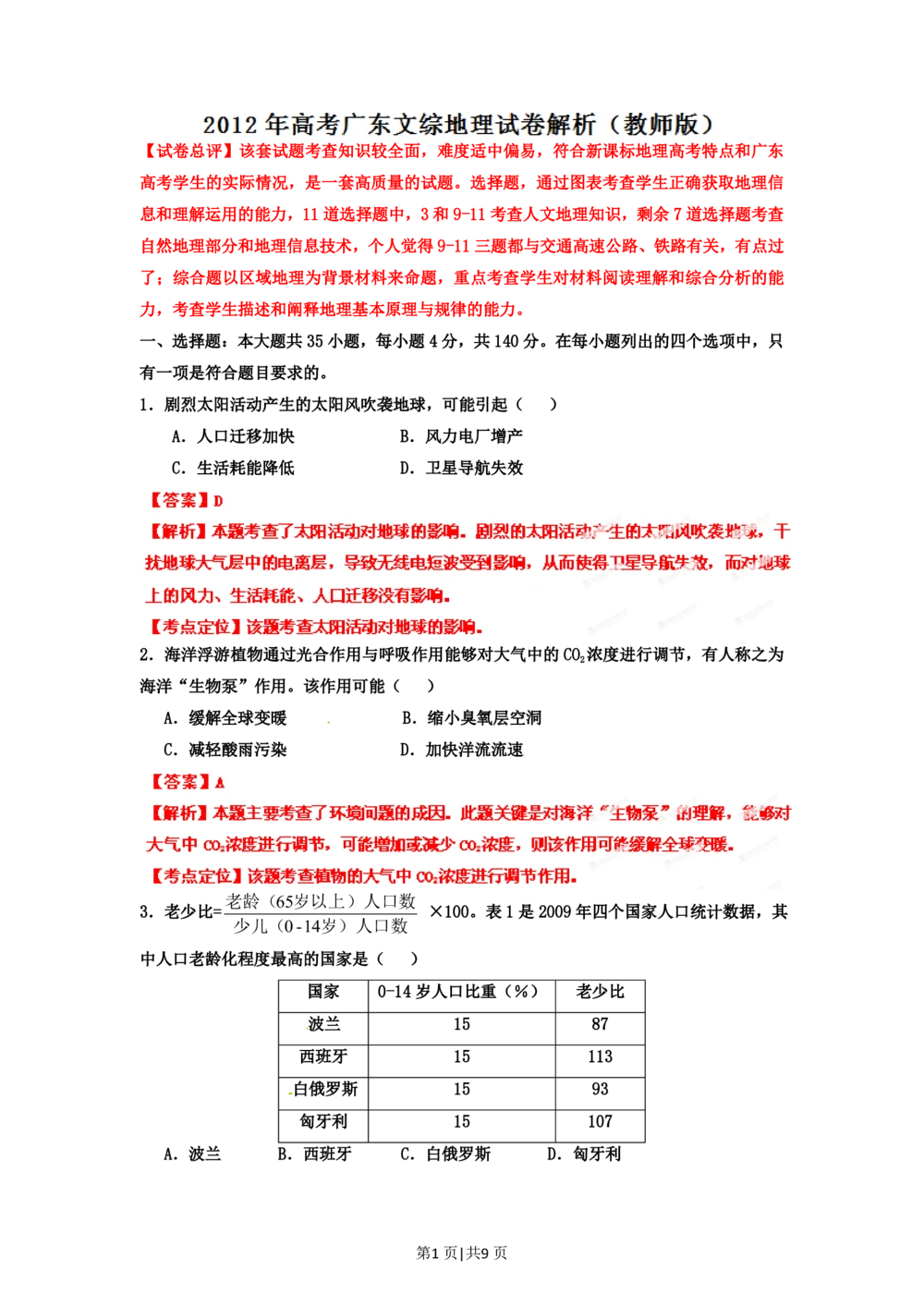 2012年高考地理试卷（广东）（解析卷）_地理历年高考真题_新&middot;PDF版2008-2025&middot;高考地理真题_地理（按年份分类）2008-2025_2012&middot;地理高考真题
