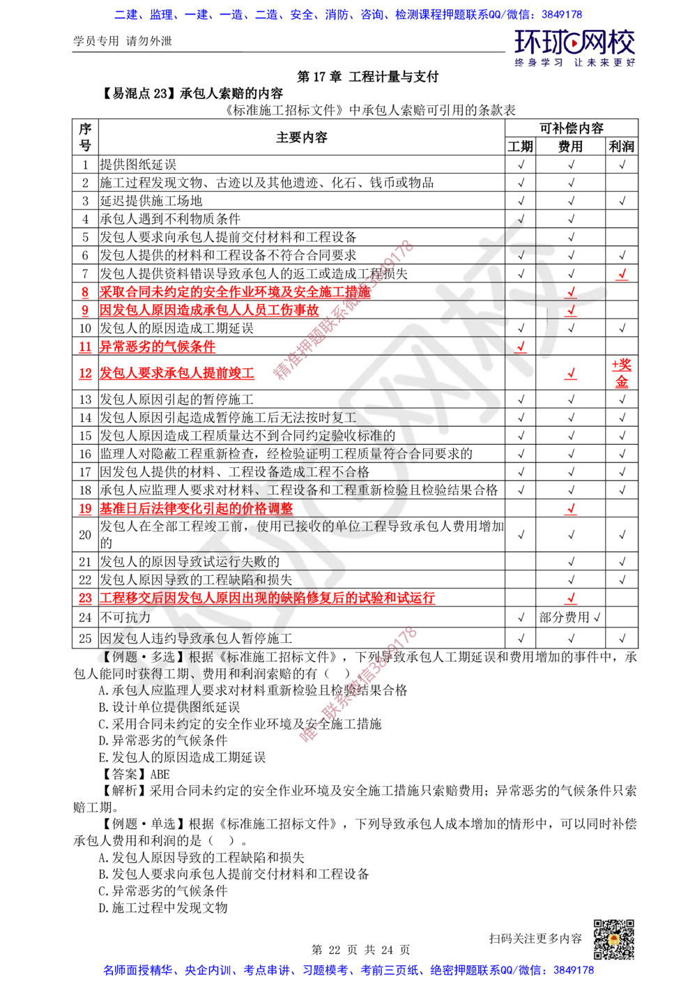 03.2025环球网校一级建造师《建设工程经济》专题三：易混知识点_2026年一级建造师_2026年一建经济_2025年一建经济SVIP_04-冲刺串讲✿考点强化✿小灶集训