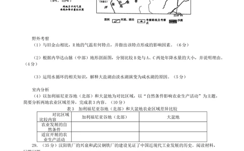 2011年高考地理试卷（山东）（空白卷）_地理历年高考真题_新&middot;Word版2008-2025&middot;高考地理真题_地理（按年份分类）2008-2025_2011&middot;地理高考真题