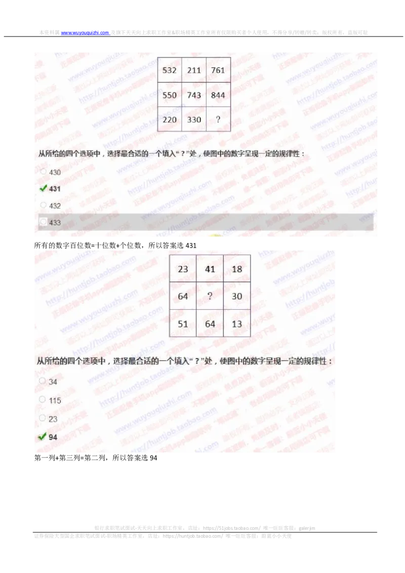 IQTZD题型-数字推理真题汇总及答案解析_2025春招题库汇总_国企题库_中航信托_2020年真题题库_2020年IQTZD题库（带答案和解析）
