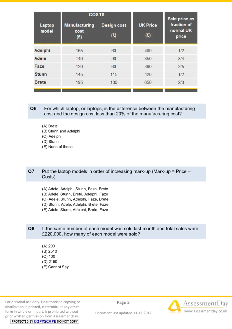 NumericalReasoningTest11-Questions_2025春招题库汇总_八大题库-1_04八大汇总_信永中和_专业题综合知识-参考_英文题_NumericalReasoningTests