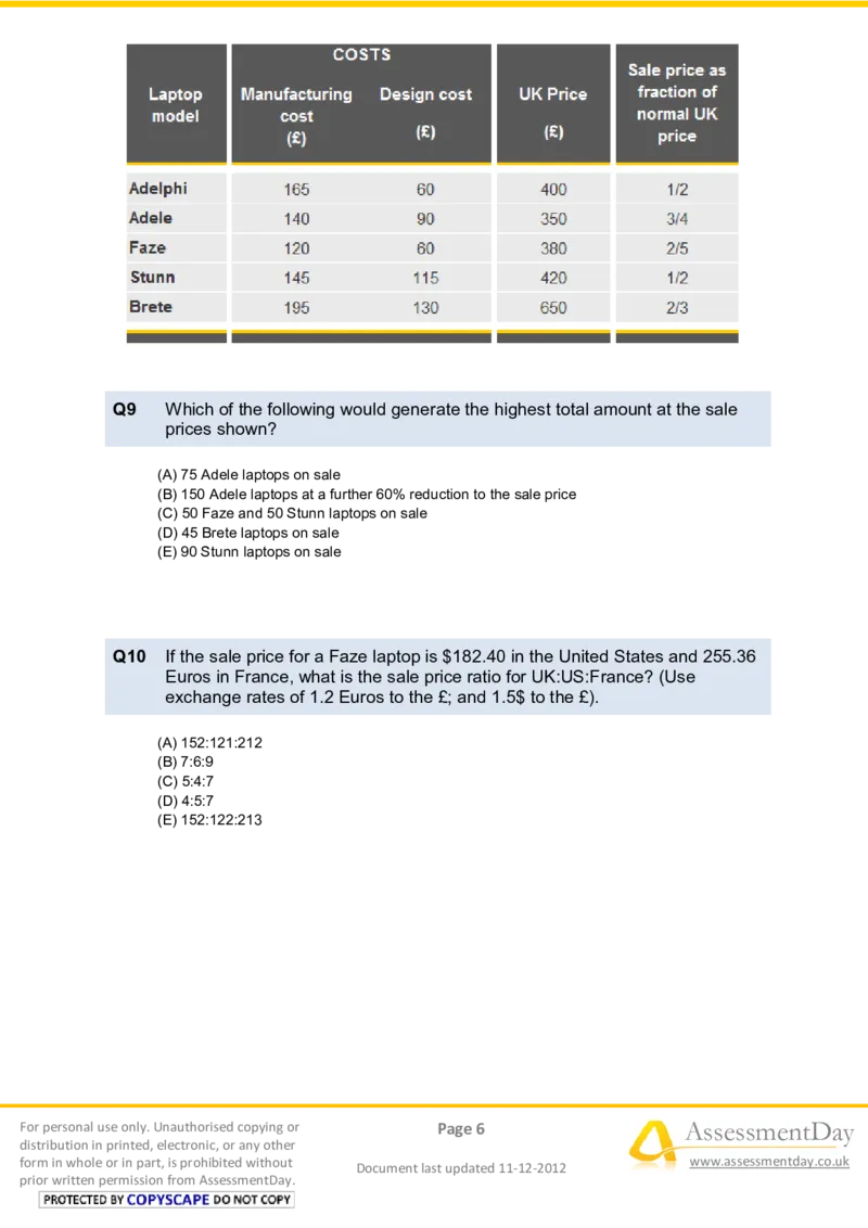NumericalReasoningTest11-Questions_2025春招题库汇总_八大题库-1_04八大汇总_信永中和_专业题综合知识-参考_英文题_NumericalReasoningTests