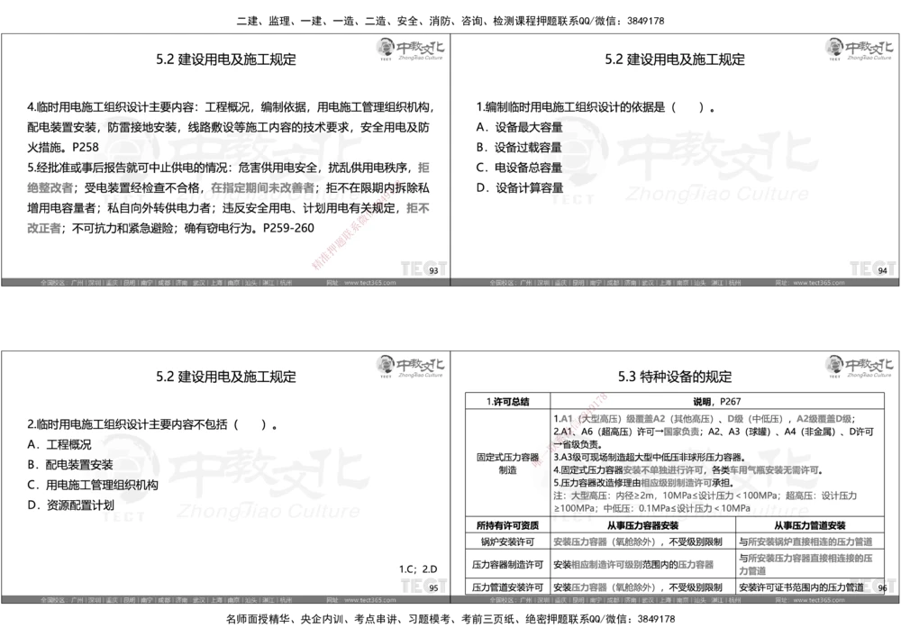 05.选择题考点总结_2026年一级建造师_2026年一建机电_2025年一建机电SVIP_05-考前密训✿央企特训✿机构普押_16-机电《超押AB卷》ZJ_课程讲义