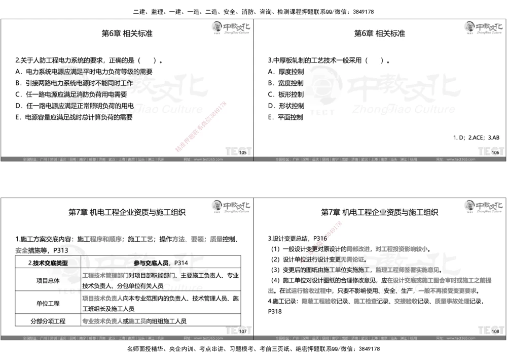 05.选择题考点总结_2026年一级建造师_2026年一建机电_2025年一建机电SVIP_05-考前密训✿央企特训✿机构普押_16-机电《超押AB卷》ZJ_课程讲义