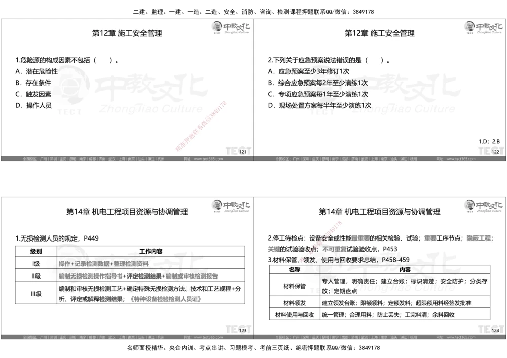 05.选择题考点总结_2026年一级建造师_2026年一建机电_2025年一建机电SVIP_05-考前密训✿央企特训✿机构普押_16-机电《超押AB卷》ZJ_课程讲义