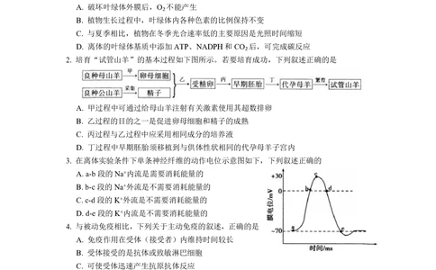 2011年高考生物试卷（浙江）（空白卷）_生物历年高考真题_新&middot;PDF版2008-2025&middot;高考生物真题_生物（按年份分类）2008-2025_2011&middot;高考生物真题