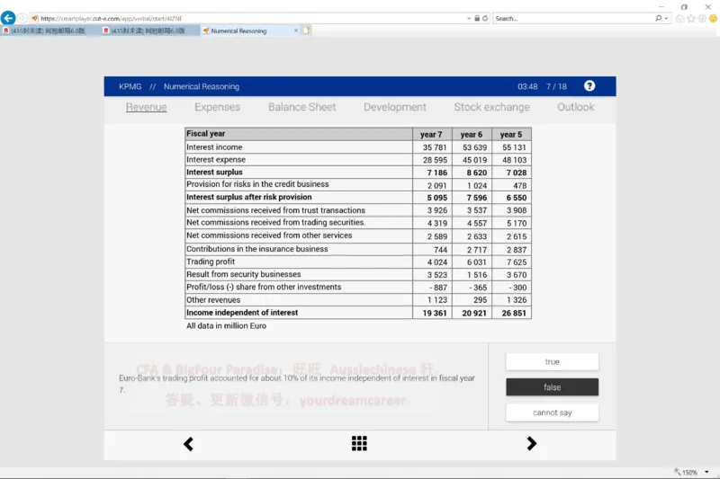 KPMG英文题干_2025春招题库汇总_十大行测题库_2023年十大热门题库更新中_10、CUTe汇总_CUT新题库_数字numerical