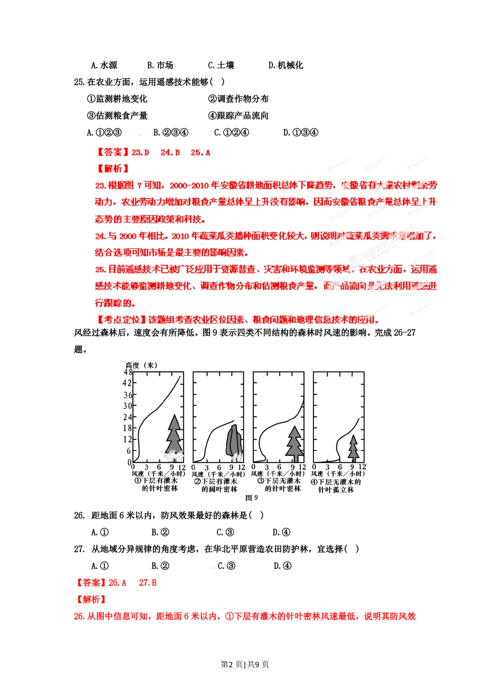 2012年高考地理试卷（安徽）（解析卷）_地理历年高考真题_新&middot;PDF版2008-2025&middot;高考地理真题_地理（按省份分类）2008-2025_2012-2025&middot;（安徽）地理高考真题