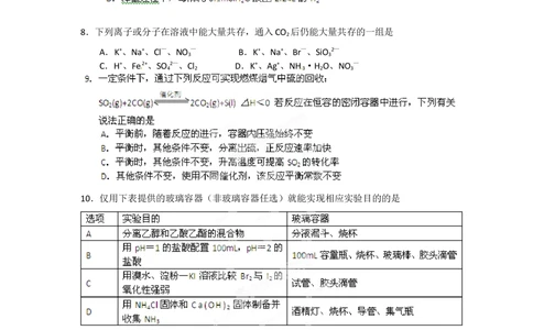 2012年高考化学试卷（安徽）（空白卷）_历年高考真题合集_化学历年高考真题_新&middot;Word版2008-2025&middot;高考化学真题_化学（按试卷类型分类）2008-2025_自主命题卷&middot;化学（2008-2025）