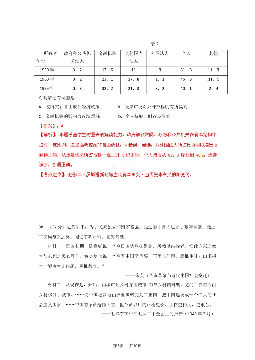2012年高考历史试卷（福建）（解析卷）_历史历年高考真题_新&middot;Word版2008-2025&middot;高考历史真题_历史（按试卷类型分类）2008-2025_自主命题卷&middot;历史（2008-2025）
