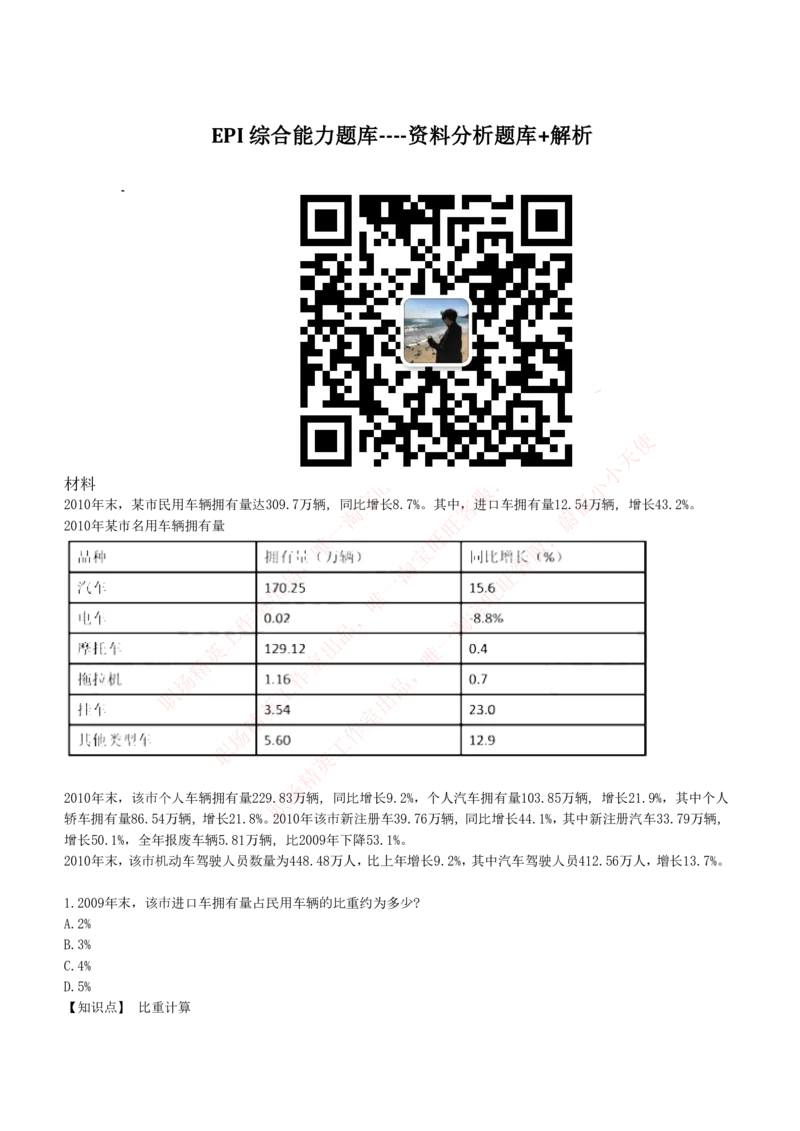 4-7-EPI综合能力题库----资料分析题库+解析_Password_Removed_2025春招题库汇总_国企题库_华能_4-华能集团2021招聘笔试最新练习题库(7份pdf)（EPI能力测试部分）