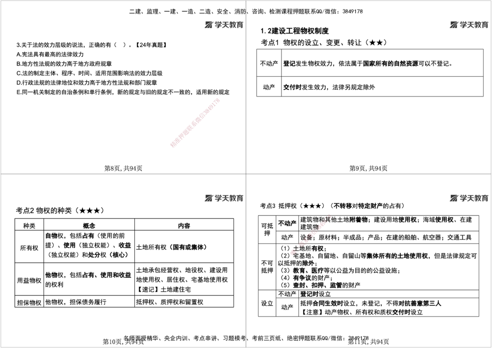 01.2026年一建《法规》强基特训讲义（上）黑白打印版讲义_2026年一级建造师_2026年一建法规_2026年一建法规SVIP_03-习题精析✿实战特训✿模考通关_--配套讲义--_625