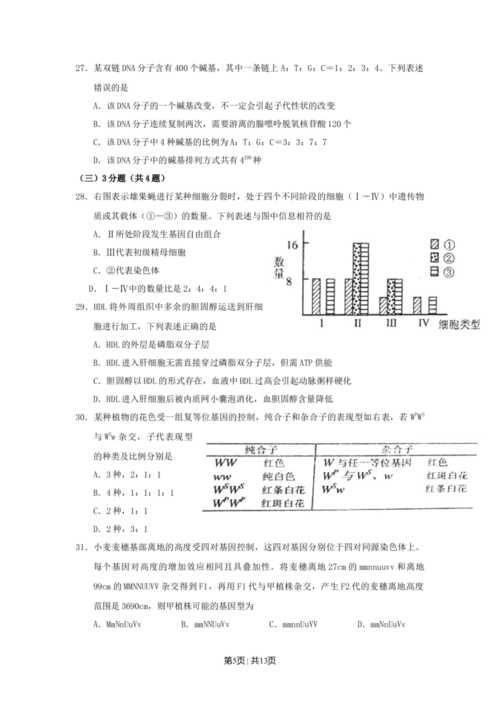 2011年高考生物试卷（上海）（空白卷）_生物历年高考真题_新&middot;Word版2008-2025&middot;高考生物真题_生物（按试卷类型分类）2008-2025_自主命题卷&middot;生物（2008-2025）_上海自主命题&middot;生物（2008-2022）