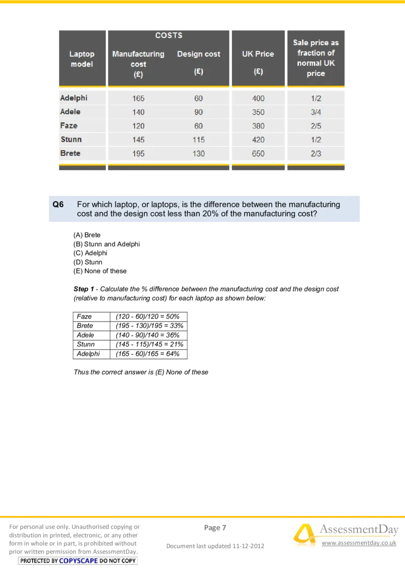 NumericalReasoningTest11-Solutions_2025春招题库汇总_八大题库-1_04八大汇总_信永中和_专业题综合知识-参考_英文题_NumericalReasoningTests